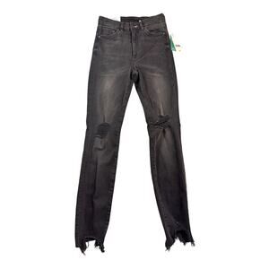 & Denim H&M Super Skinny Jeans Raw Hem Size 25 NWT